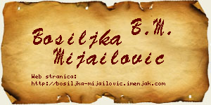 Bosiljka Mijailović vizit kartica